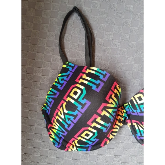 PINK Victoria's Secret T-Shirt Rainbow Bra 32D - Picture 2 of 9